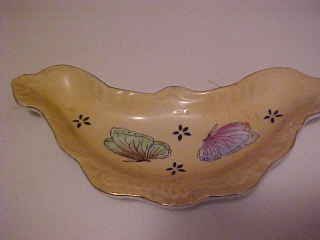 BUTTERFLY DECORATED JAPAN PORCELAIN BONE DISH