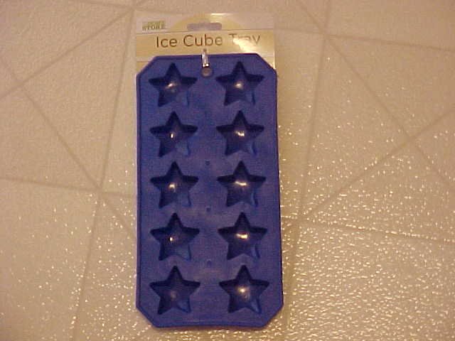 NEW 4TH OF JULY BLUE STAR SHAPED ICE CUBES CUBE TRAY
