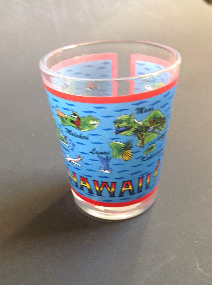 Shotglass Souvenir Hawaii Hawaiian Islands Maui Oahu Shot Glass Barware