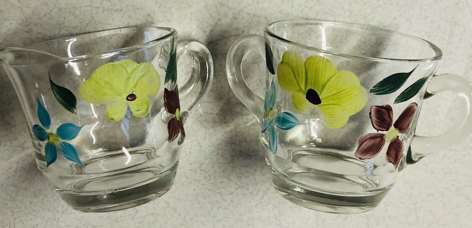 Bartlett Collins Gay Fad Hand Painted Sugar Creamer Set Vintage