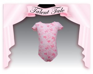 TALENT TALE GIRLS DANCE PRINTED SHORT SLEEVE LEOTARD M(7/8)