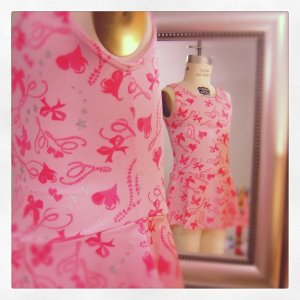 TALENT TALE GIRLS DANCE PRINTED TANK SKIRTED LEOTARD XS(4/5)