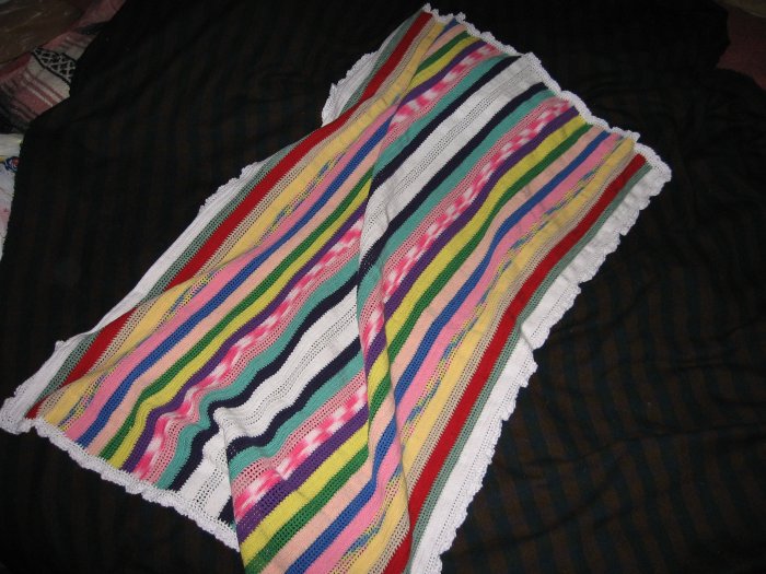 Striped thread baby blanket