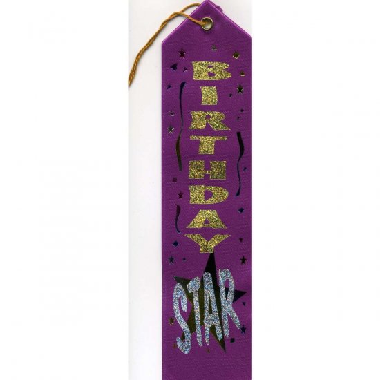 Birthday Star Printed Award Ribbons