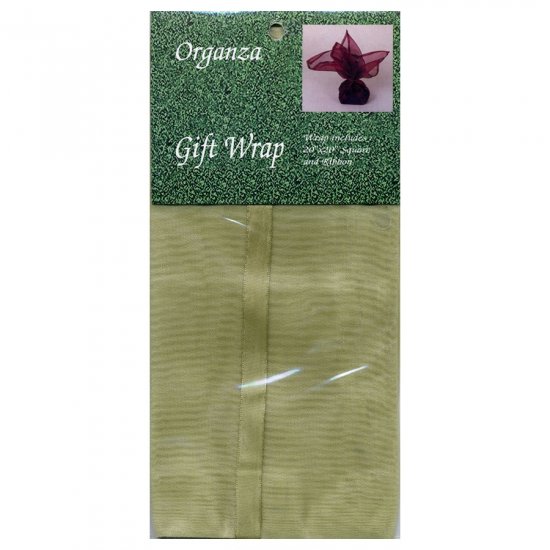 Gold Gift Wrap Square Organza Cloth with Ribbon