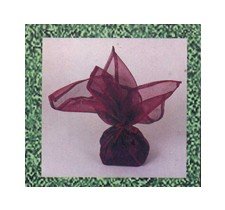 Burgundy Gift Wrap Square Organza Cloth with Ribbon