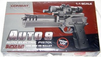 12" Electric Pistol w/ Laser, Scope and Blue LED Light