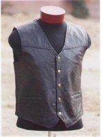 Unisex Patched Leather Vest