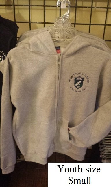 Youth Small Gray Zip Front Sweatshirt