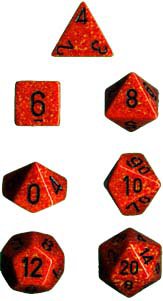 Chessex Speckled Fire 7-dice Polyhedral RPG Dice Set