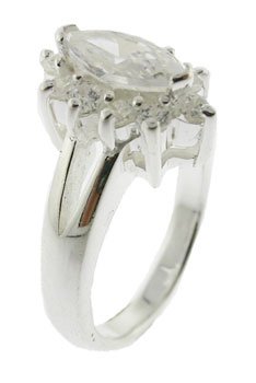 EXCELLENT CREATED DIAMOND STERLING 925 SILVER RING