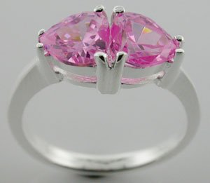 MODERN CREATED PINK Sterling 925 Silver RING