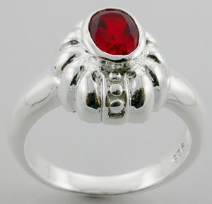 MODERN CREATED RUBY Sterling 925 Silver RING
