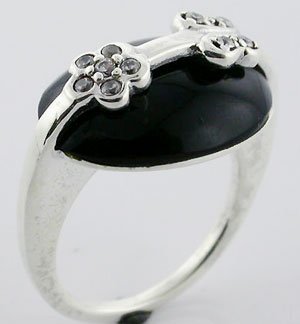 EXCELLENT BLACK ONyX Sterling 925 Silver RING