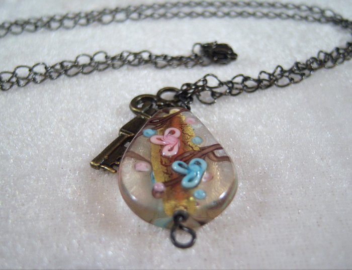 Lampwork Bead Charm Necklace