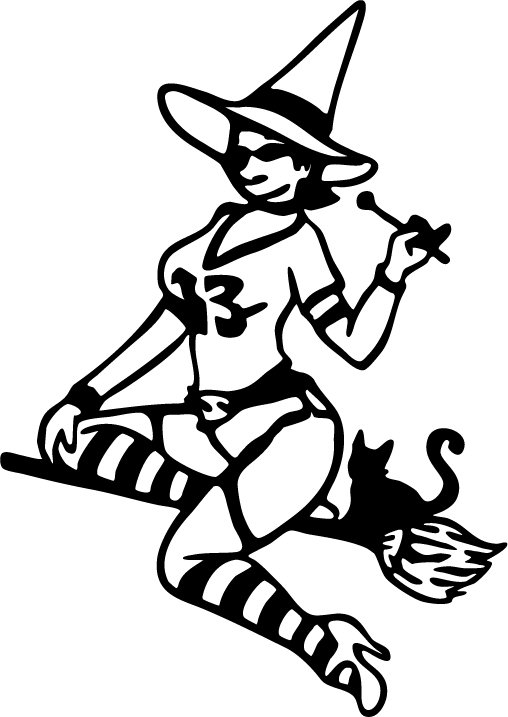 Sexy Witch Vinyl Sticker Decal, Car Decal, Bumper Sticker, Laptop Decal, Window Sticker