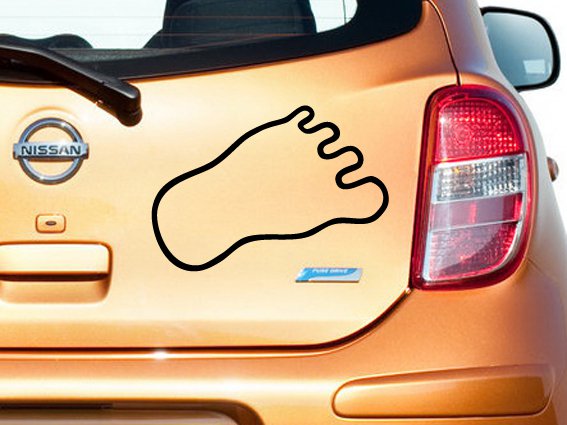 Yeti Monster Footprint Vinyl Sticker Decal, Car Decal, Bumper Sticker, Laptop Decal, Window Sticker