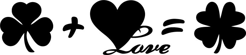 Clover Heart Love Vinyl Sticker Decal, Car Decal, Bumper Sticker, Laptop Decal, Window Sticker