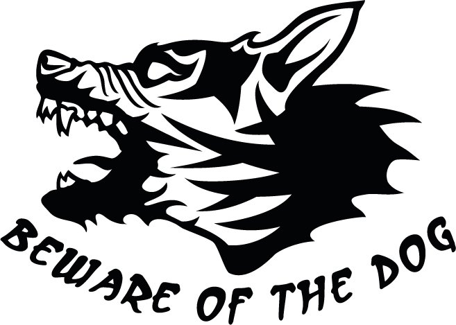 Beware Of The Dog Custom Vinyl Sticker Decal, Car Decal, Bumper Sticker, Laptop Decal