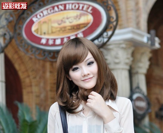 Free Shipping high quality Guarantee100% A++++++ Hot-sales brand new wig W002 oblique bangs bobo