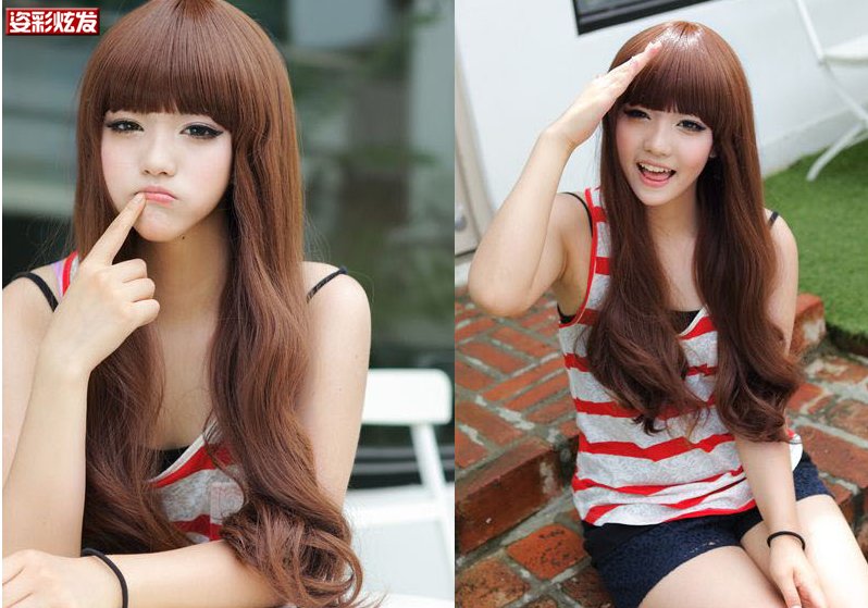 Free Shipping high quality Guarantee100% Hot-sales brand new wig W026 Long curly hair Qi Liu