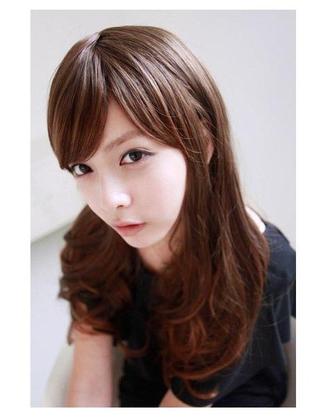 Free Shipping high quality Guarantee100% Hot-sales brand new wig W027 Oblique bangs long hair