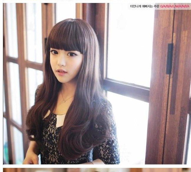 Free Shipping high quality Guarantee100% Hot-sales brand new wig W034 Qi bangs long curly hair