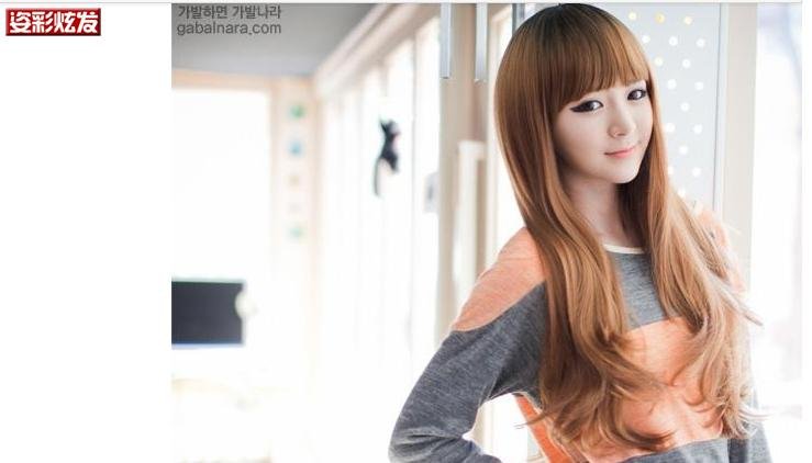 Free Shipping high quality Guarantee100% Hot-sales brand new wig W038 Qi bangs long curly hair