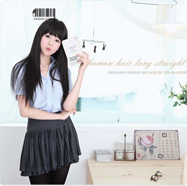 Free Shipping high quality Guarantee100% Hot-sales brand new wig W048 Qi bangs long straight hair