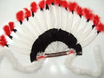 flamboyant red indian headgear