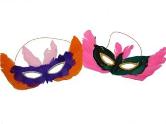 chic feather masks