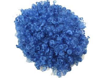 blue afro hair