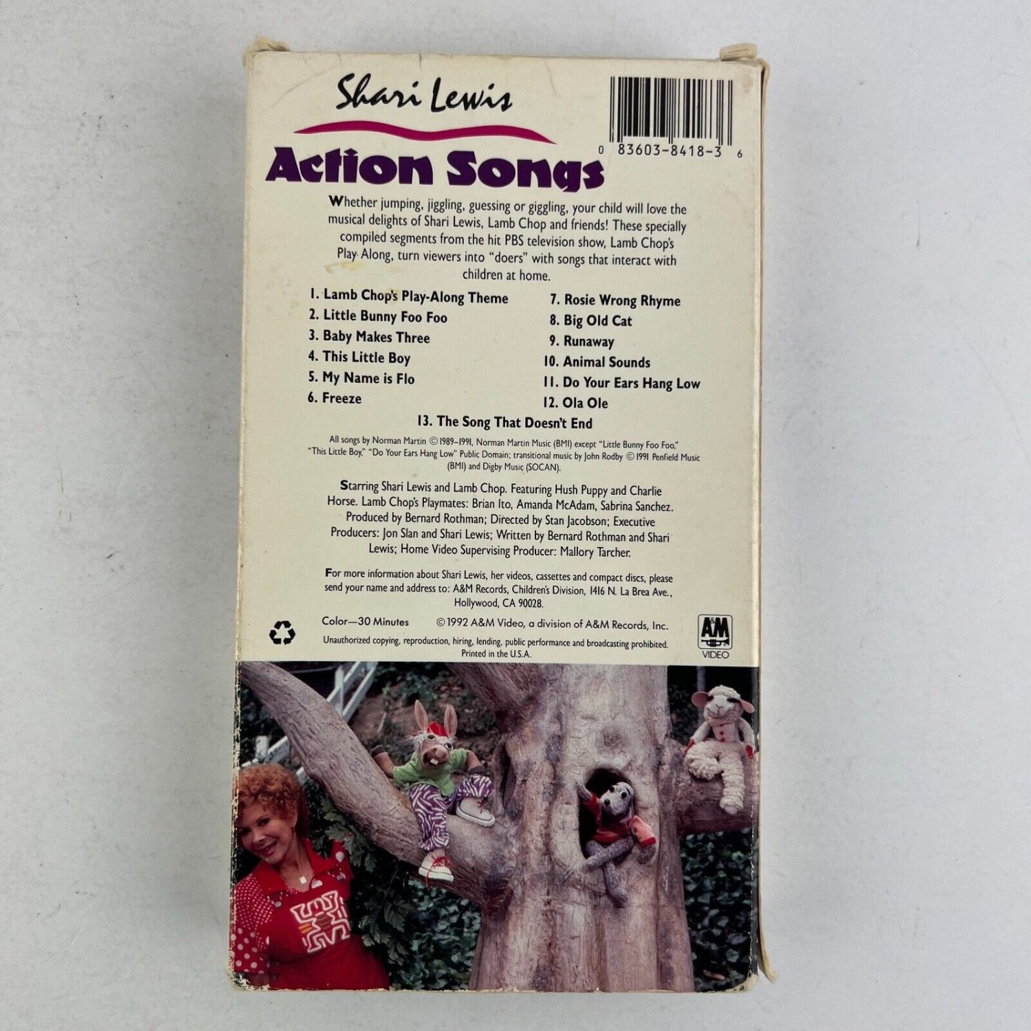 Shari Lewis Lamb Chop S Play Along Action Songs Vhs Video Tape