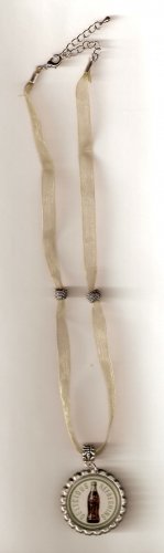 Sheer Ribbon Choker with Bottlecap Pendant