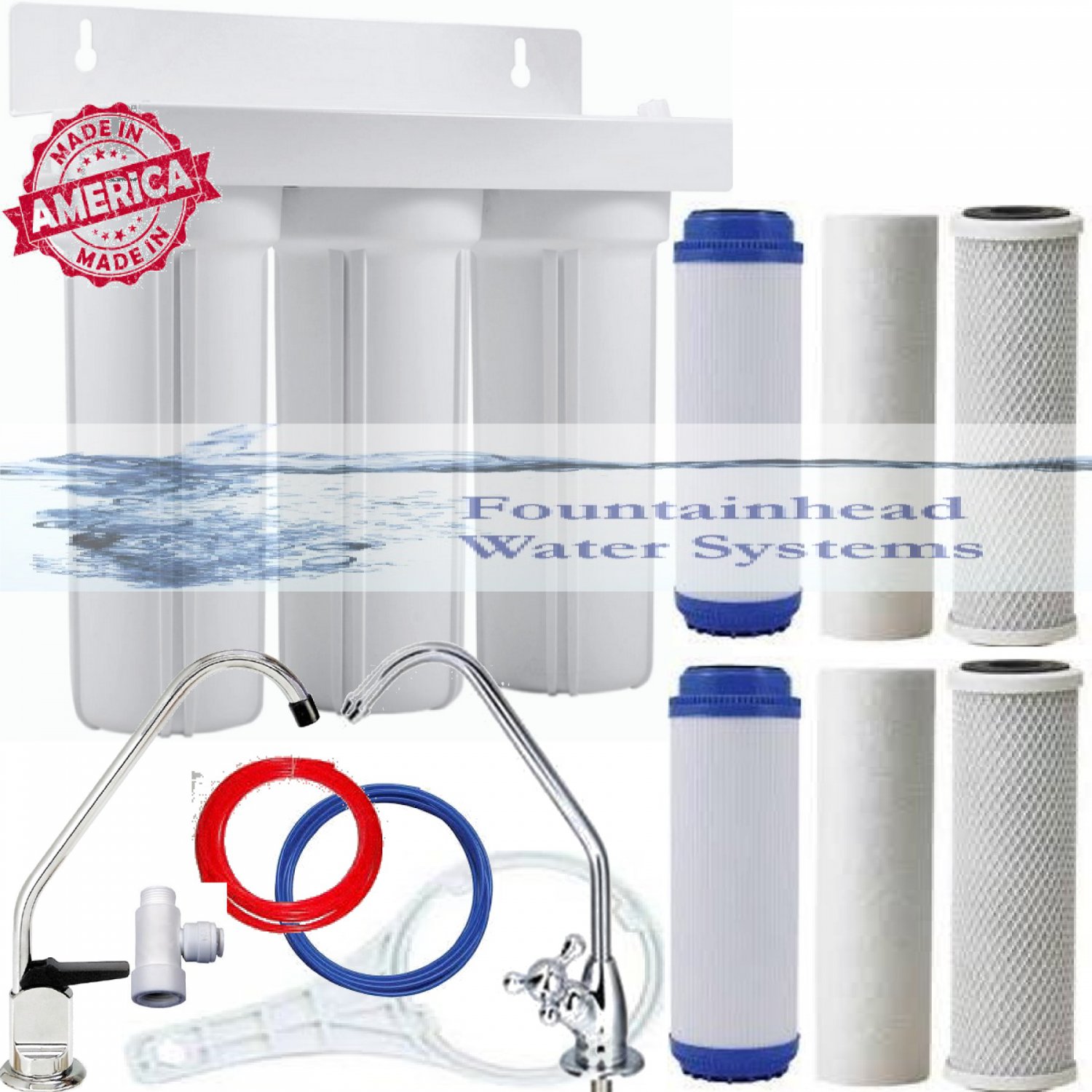 3 Stage Sink Water Filter Choice of Faucets Bonus Filters
