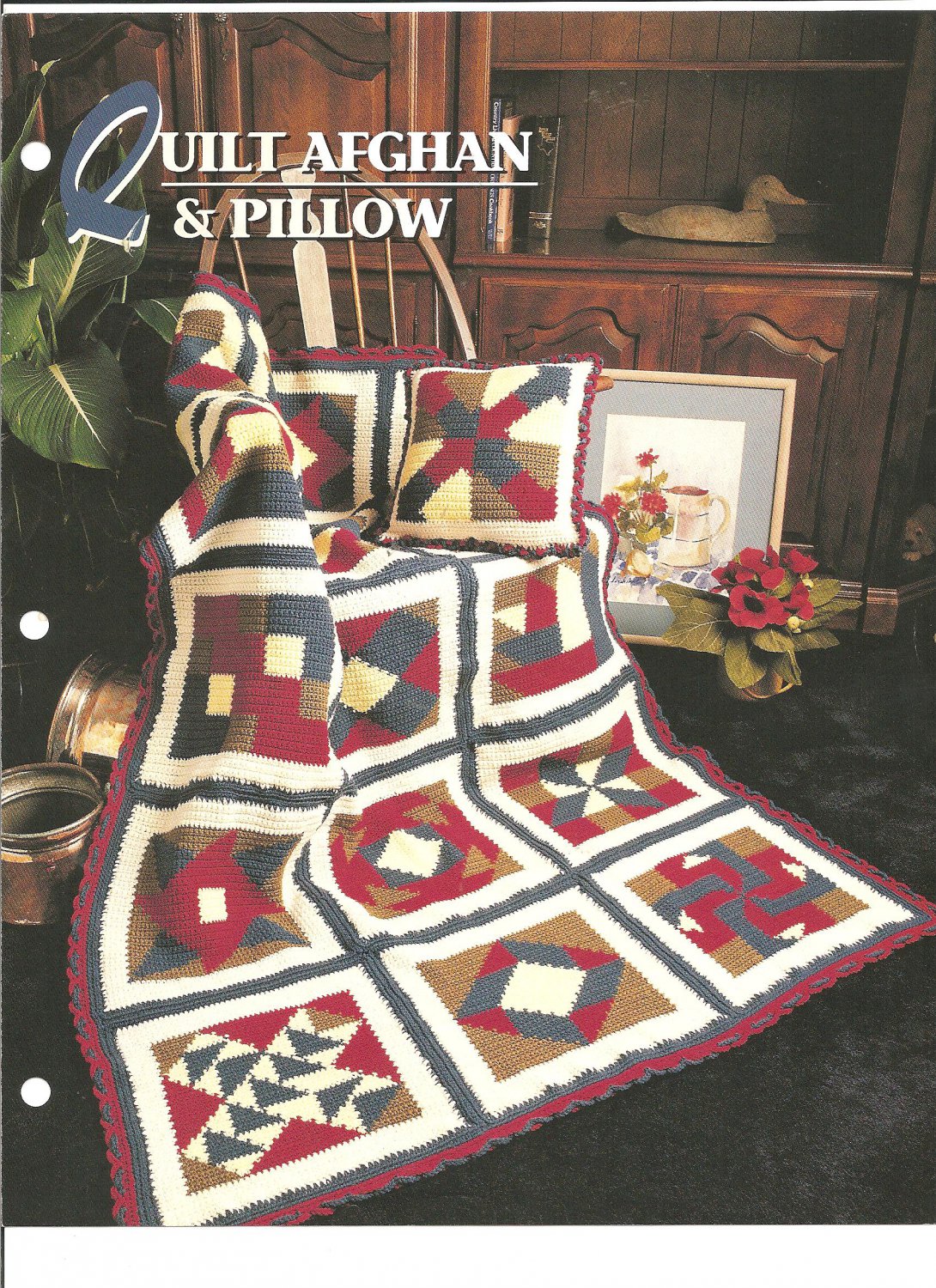 Annies Attic Crochet 9 Patch Quilt And Pillow Pattern