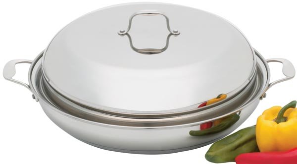 KTPP38 - Precise Heat 15" Stainless Steel Casserole Pan and Cover