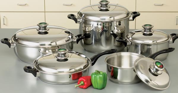 KTWC10 - HealthSmart 10pc 9Element "Waterless" Cookware Set with Thermo Control Knobs