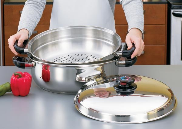 KTGIANT2 -Precise Heat Stainless Steel Oversized Skillet Steamer and Cover