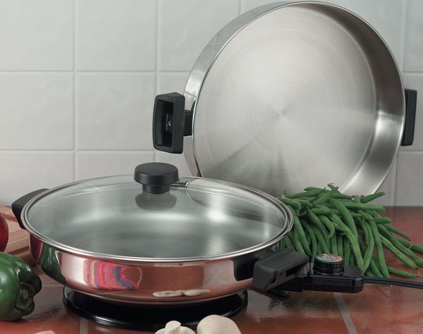 KTES2 - Precise Heat Electric Skillet. Three pans in one. 5ply stainless steel electric skillet