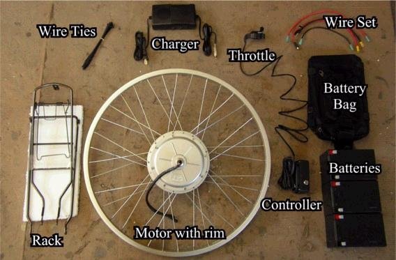 Electric bike bicycle hub motor kit, 36 volt, 600 watt, brushed, brand new.