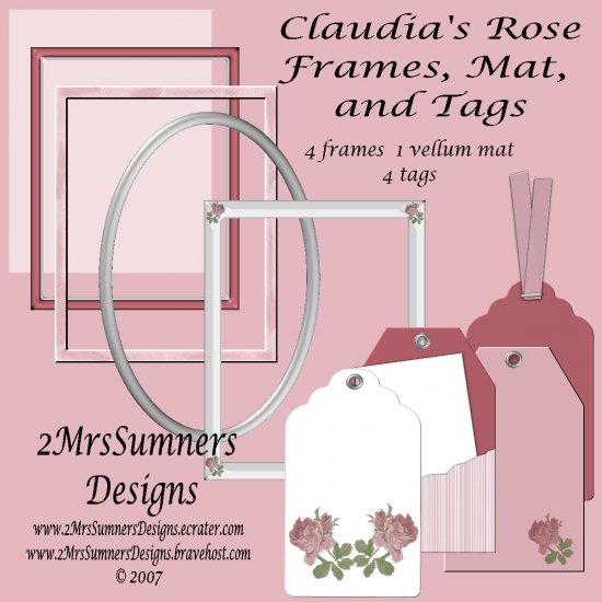 Claudia's Rose Tags and Frames