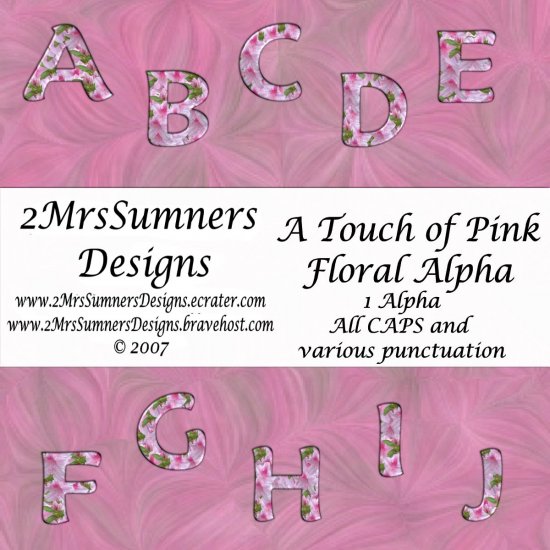 A Touch of Pink Floral Alpha