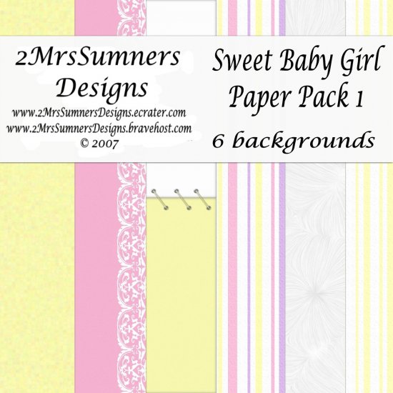 Sweet Baby Girl Paper Pack 1
