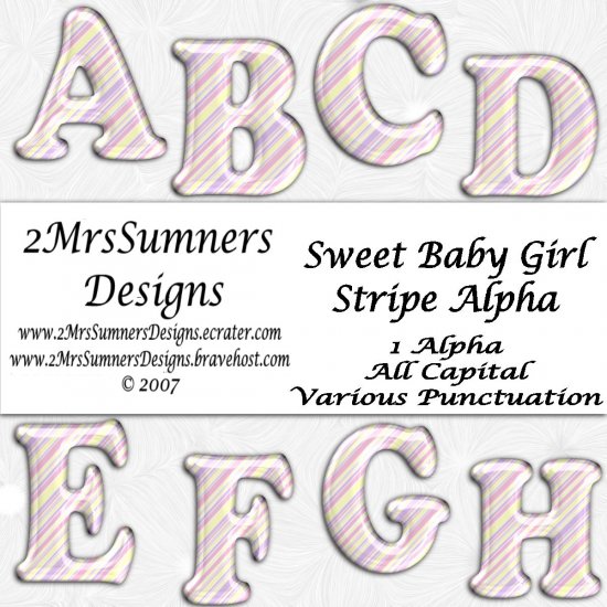Sweet Baby Girl Striped Alpha