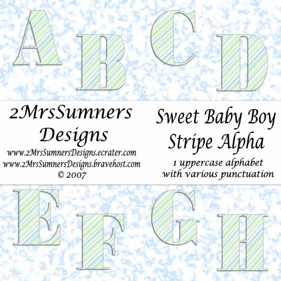 Sweet Baby Boy Stripe Alpha