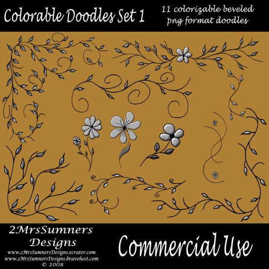 Colorizable Doodle Set 1