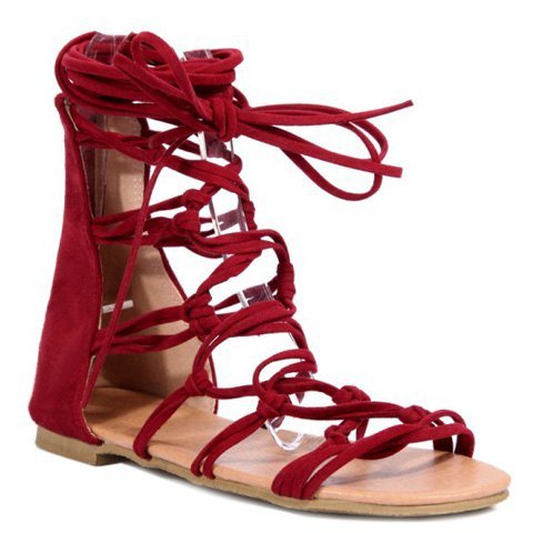 Rome Style Sandals With Lace Up Design