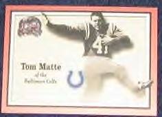 2000 Fleer Greats of the Game Tom Matte #74 Colts