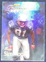 1998 Playoff Prestige SSD Tony Simmons #BO81 Patriots